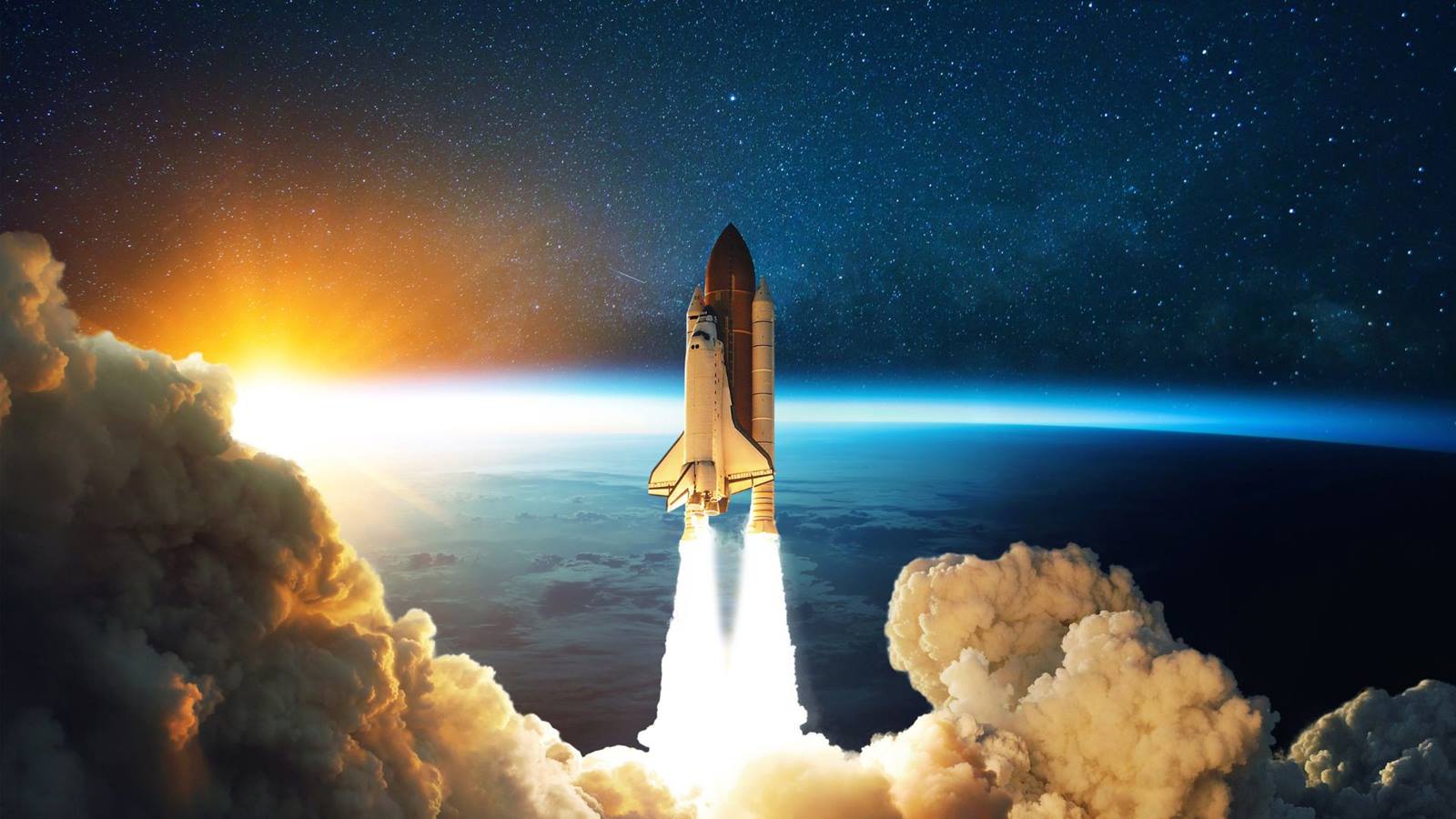 Space rocket taking off